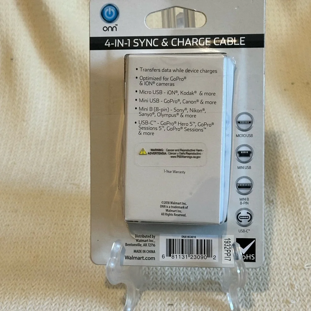 On Running Black Multi-Connector Cable